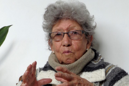 Eudoxia Estrella en una de las conversaciones para Gráficos Nacionales.