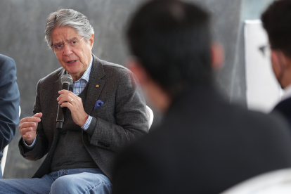 El presidente Lasso participó hoy en un encuentro con jóvenes en Solanda.