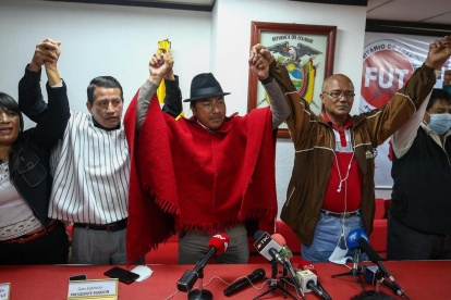 El presidente de la Confederación de Nacionalidades Indígenas de Ecuador, Leonidas Iza dijo que mantendría el paro