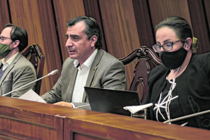 Ramiro Narváez, presidente de la Comisión de Seguridad de la Asamblea Nacional (c), en la cita de ayer.
