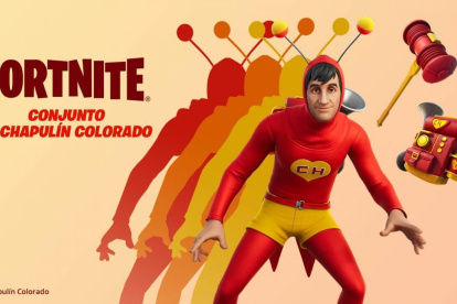 Así luce la "skin" de El Chapulín Colorado junto al paquete que ofrece el juego de Epic Games.