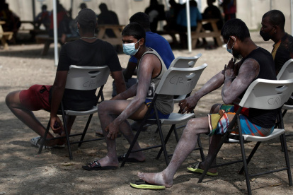 Migrantes en el albergue de San Vicente, en Metetí (Panamá), en una fotografía de archivo.