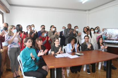 UNES. Los miembros del partido político Revolución Ciudadana rechazaron la investigación fiscal. La calificaron de un uso político de la justicia.