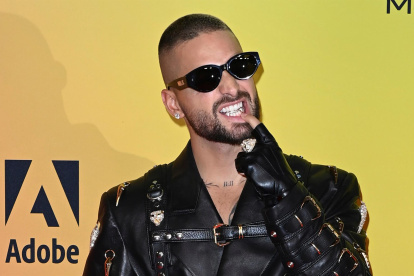 BUDAPEST, HUNGARY - NOVEMBER 14: Maluma attends the MTV EMAs 2021 at the Papp Laszlo Budapest Sports Arena on November 14, 2021 in Budapest, Hungary. (Photo by Kate Green/Getty Images for MTV)