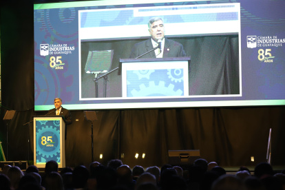 Discurso. Francisco Jarrín, presidente de la Cámara de Industrias, exaltó el rol solidario que cumplió la mayoría de empresas en plena pandemia.
