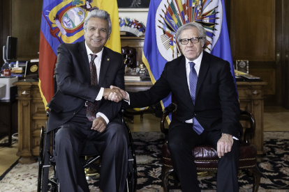 Lenín Moreno y Luis Almagro mantuvieron una reunión antes de hacer pública la aceptación del cargo en la OEA.