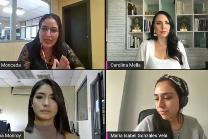 Dayanna Monroy, Carolina Mella y María Isabel Gonzales, en entrevista con este Diario.
