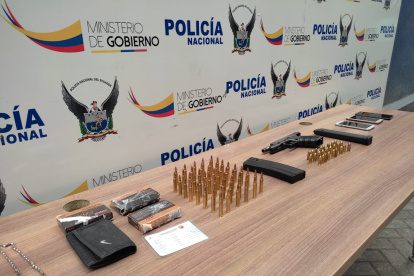 Armamento hallado en el cantón Durán, uno de los territorios más peligrosos.