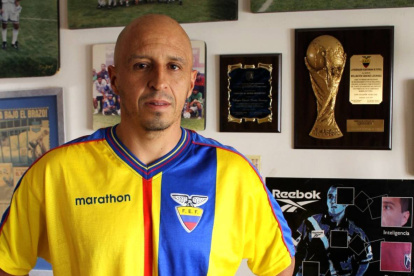 Wellington Sánchez, con la camiseta de la selección ecuatoriana, que defendió en el Mundial del 2022.