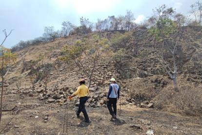 Trabajos. Bomberos realizaron un peritaje en el sitio para evaluar los daños.