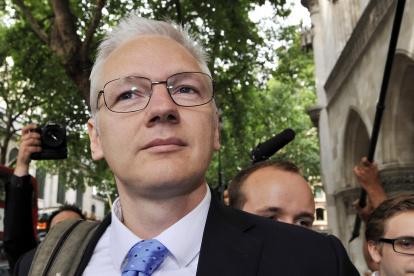 Fotografía de archivo en la que se registró el fundador de WikiLeaks, Julian Assange, en Londres (Reino Unido).
