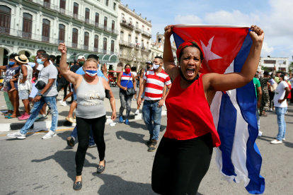 Varios factores incidieron para una de los mayores protestas del 11 de julio pasado de  Cuba. EFE/ / Ernesto Mastrascusa