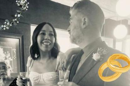 Sebastián con su esposa.