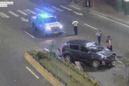 En avenida Quito y Tungurahua se produjo un accidente durante las primeras horas de la mañana.