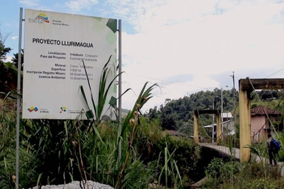 El proyecto minero está ubicado en la provincia de Imbabura, en la zona de Íntag.