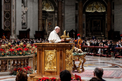 El papa Francisco cierra este viernes el 2021 con una misa en la Basílica de San Pedro del Vaticano, en la que se reflexiona sobre el año transcurrido y se da las gracias entonando el himno del "Te Deum".