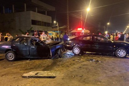 Así quedó el escenario de un choque múltiple en Babahoyo.