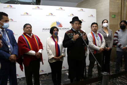 Postura. Nueve fueron los primero ‘disidentes’ del bloque de Pachakutik.