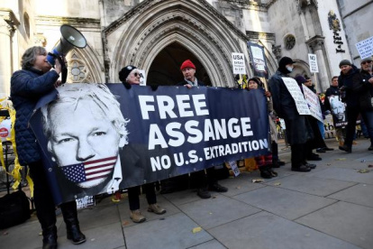 Manifestación en favor de Assange.