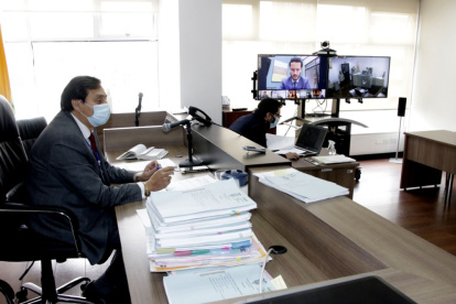 Reunión. Vladimir Jhaya, presidente de la Corte de Pichincha convocará la próxima semana a la elección de su sucesor.