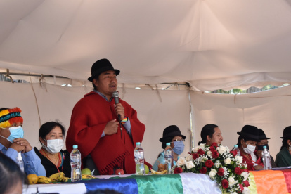 El presidente de la Conaie, Leonidas Iza, estuvo el fin de semana en Cotopaxi en donde se eligieron autoridades.