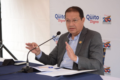 Santiago Guarderas ofreció un conversatorio con medios de comunicación este lunes 10 de enero de 2022.