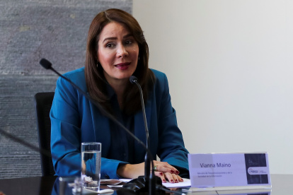 La ministra de Telecomunicaciones, Vianna Maino, durante un acto, en Quito