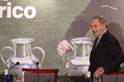 El exjugador del Real Madrid, Francisco Gento en un acto en Madrid en 2016.