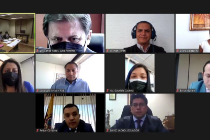 Diligencia. Alrededor de 75 usuarios se conectaron a la diligencia de habeas corpus que busca la libertad de Freddy Carrión.