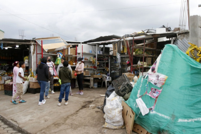Afectación. El negocio de los Toaquiza fue afectado por el ingreso de una camioneta al local de productos.