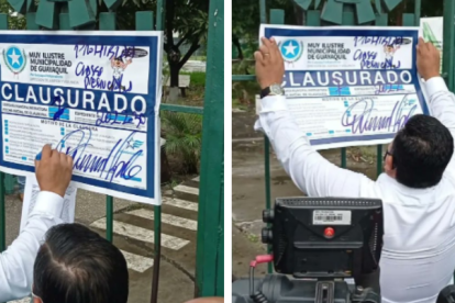 La Alcaldesa de Guayaquil difundió fotos de los establecimientos clausurados.