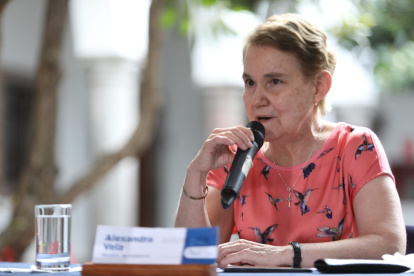 Rueda de prensa a cargo de la ministra de Gobierno, Alexandra Vela, realizada este lunes 24 de enero en Quito.