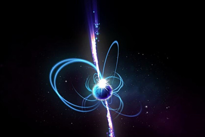 El extraño objeto emite un haz de radiación que cruza la línea de visión. DPA