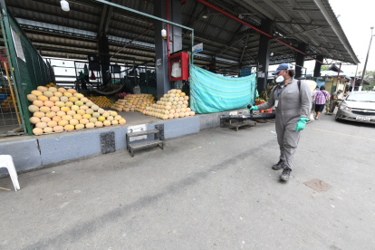 Se realizó la fumigación en la parte de afuera de los mercados