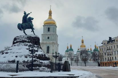 Fotografía del centro de Kiev (Ucrania), este lunes.