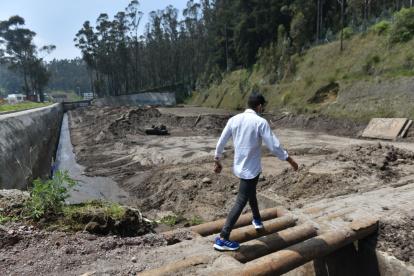 Colector de la quebrada San Isidro, espacio donde se concentra el material que desciende.