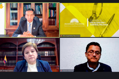 La superintendenta compareció de manera virtual a presentar sus alegatos a la mesa legislativa.