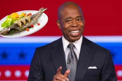 Eric Adams incluye pescado en su dieta vegana o al menos no lo ha desmentido.