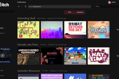 Acceso a itch.Io desde Epic Games Store.