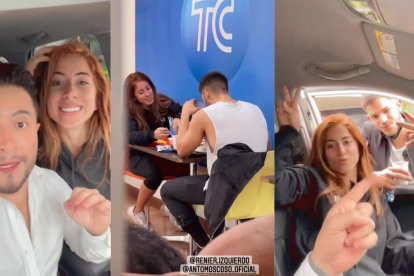 Jorge Heredia junto a sus compañeros Renier Izquierdo y Antonella