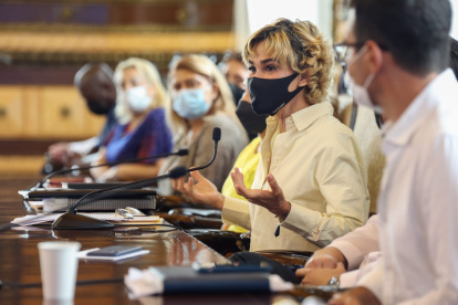 La alcaldesa Cynthia Viteri, en la Asamblea Cantonal de Participación Ciudadana de Guayaquil.
