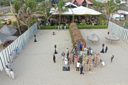Una vista desde el aire de lo que fue la boda entre Cynthia Viteri y Juan Carlos Váscones.