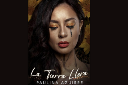 Fotografía cedida por la cantante ecuatoriana Paulina Aguirre de un cartel promocional de su canción "La Tierra llora". La ecuatoriana Paulina Aguirre da voz a la Tierra en una canción en la que se refiere a las injusticias, y en la que refleja el dolor y el llanto del planeta, herido por el abuso de sus recursos naturales y por la desenfrenada ambición humana.