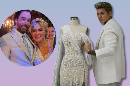 Bryan Bartolomé es el diseñador de los dos trajes que lució en su boda.