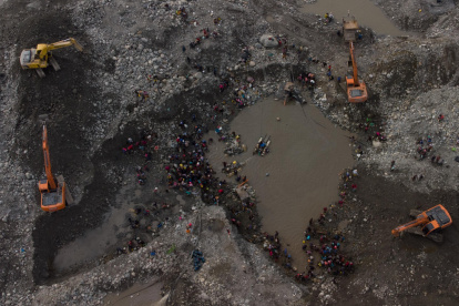 Este era el panorama de las maquinarias que hacían minería ilegal.