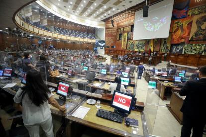 Votación. La moción de la asambleísta Johanna Moreira no alcanzó los 70 votos.