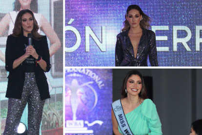 Tahíz Panus, directora del certamen. María Clara Álvarez y Ámar Pacheco.