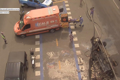 Hecho. El accidente ocurrió frente al estadio Monumental.