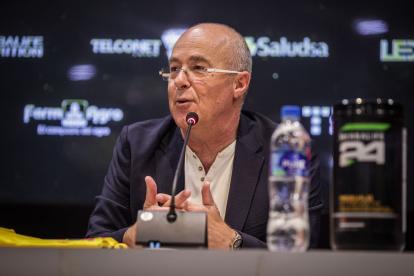 Jorge Célico se sentó en la sala de prensa de Barcelona, ahora, como director técnico del club.