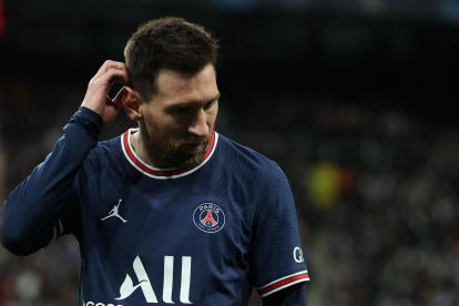 El delantero argentino del PSG, Lionel Messi, durante el encuentro correspondiente a la vuelta de los octavos de final de la Liga de Campeones